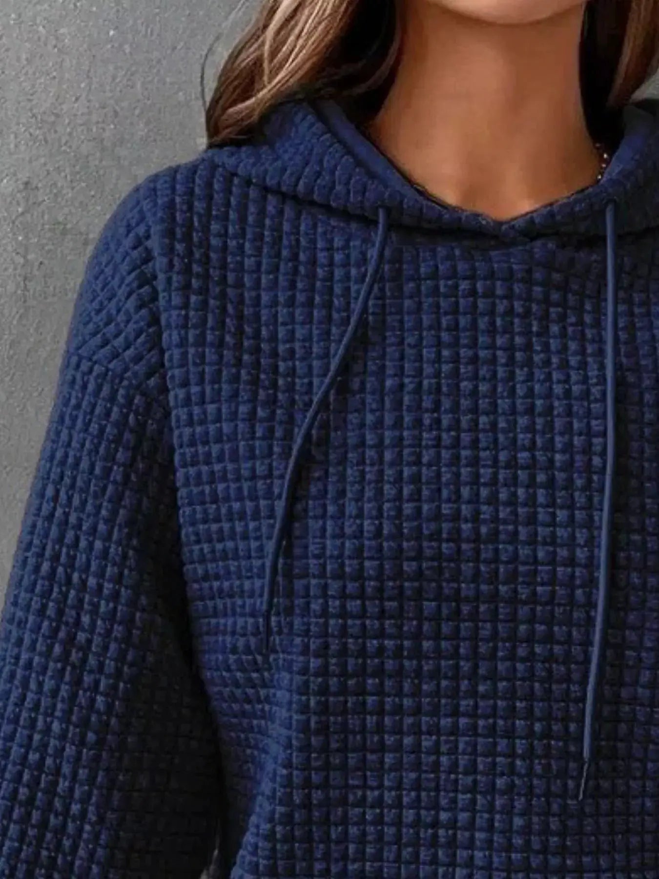 Plus Size Textured Kangaroo Pocket Hoodie Sweatshirt - Fritsch & Co.