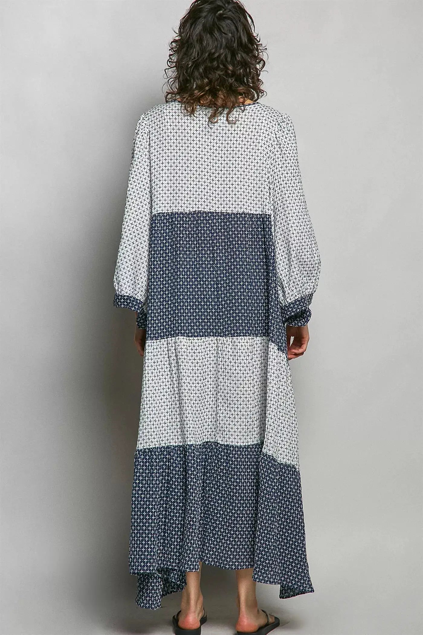 POL Tiered Boho Two - Tone Maxi Dress - Fritsch & Co.