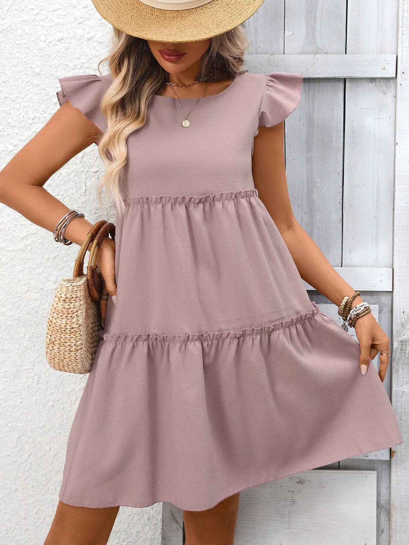 Ruffle Sleeve Tiered Mini Dress - Fritsch & Co.