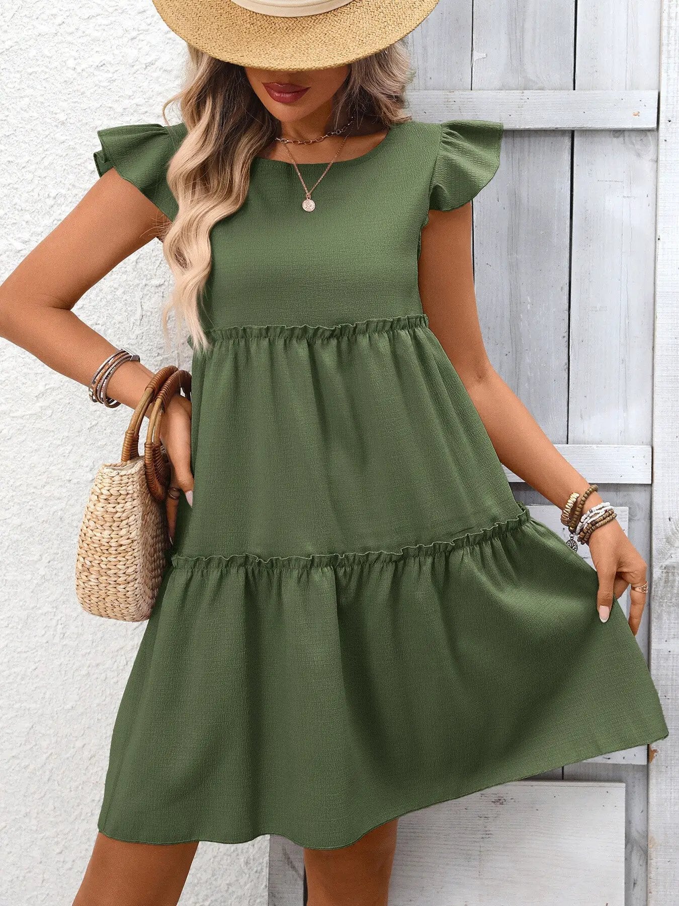 Ruffle Sleeve Tiered Mini Dress - Fritsch & Co.