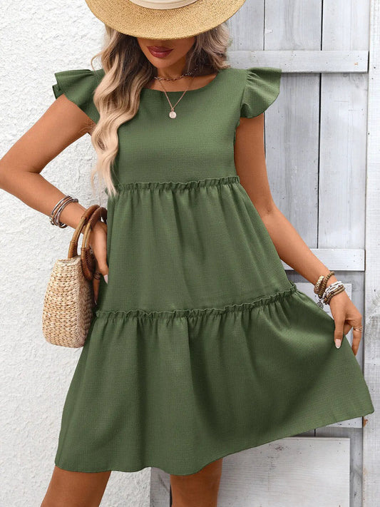Ruffle Sleeve Tiered Mini Dress - Fritsch & Co.