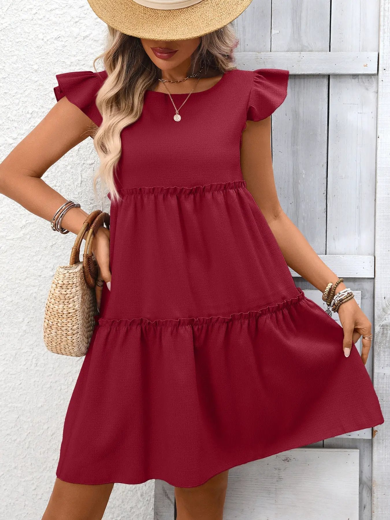 Ruffle Sleeve Tiered Mini Dress - Fritsch & Co.