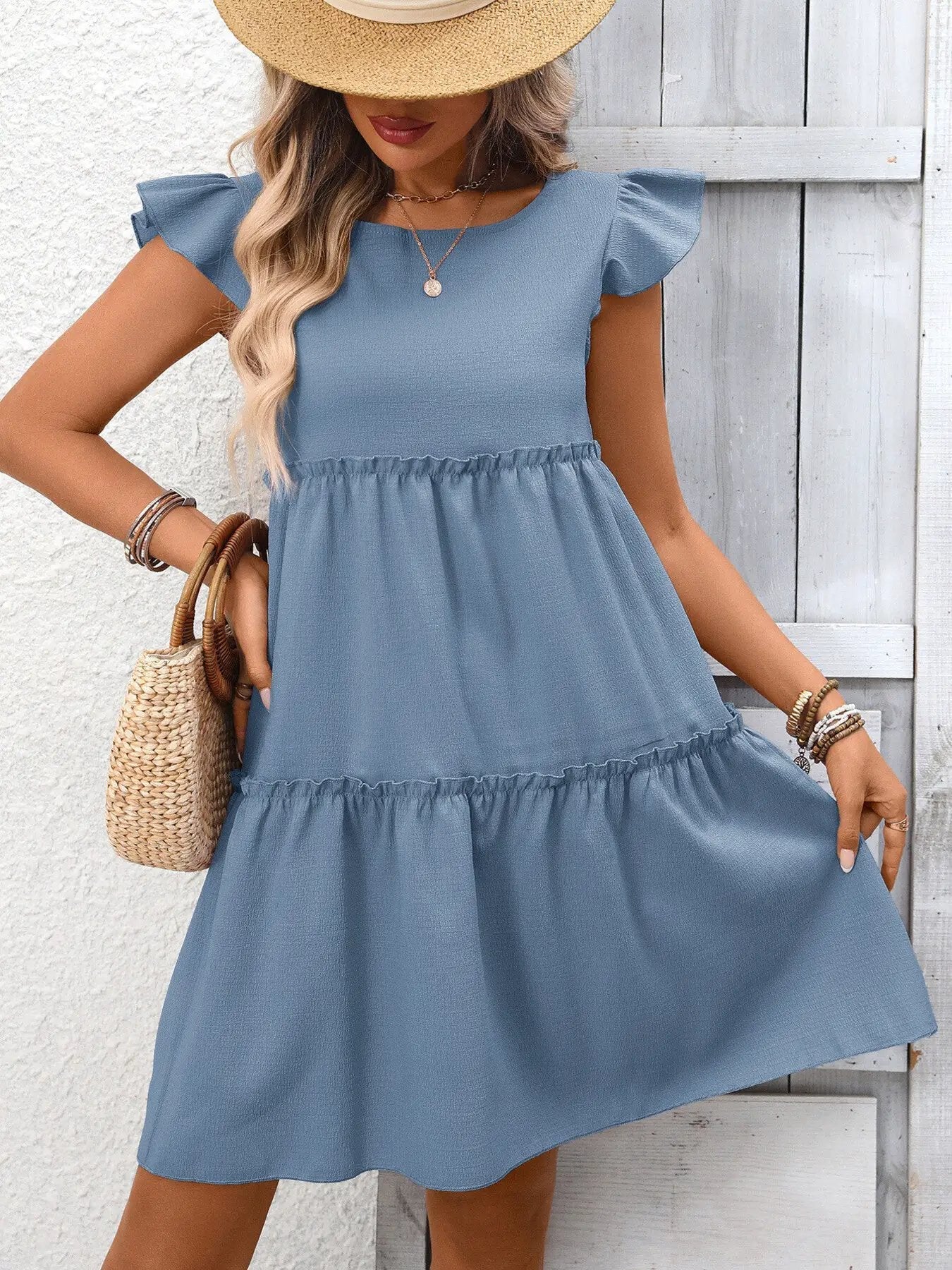 Ruffle Sleeve Tiered Mini Dress - Fritsch & Co.