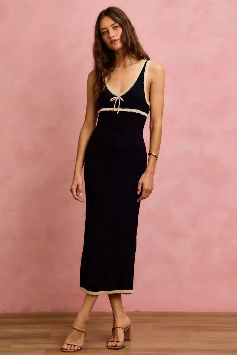 SO ME Knit Sweater Maxi Sleeveless Bodycon Resort Dress - Fritsch & Co.