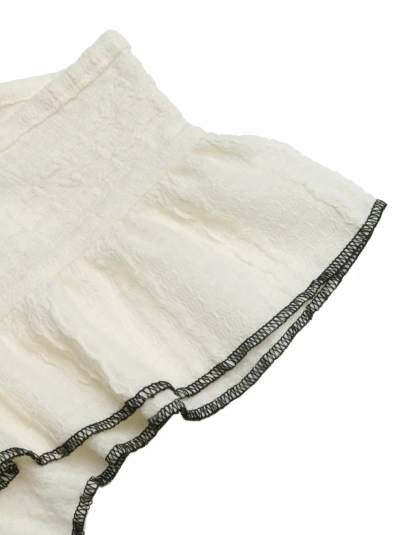 Textured Ruffle Sleeve Slim Fit Top for Women Casual Everyday - Fritsch & Co.