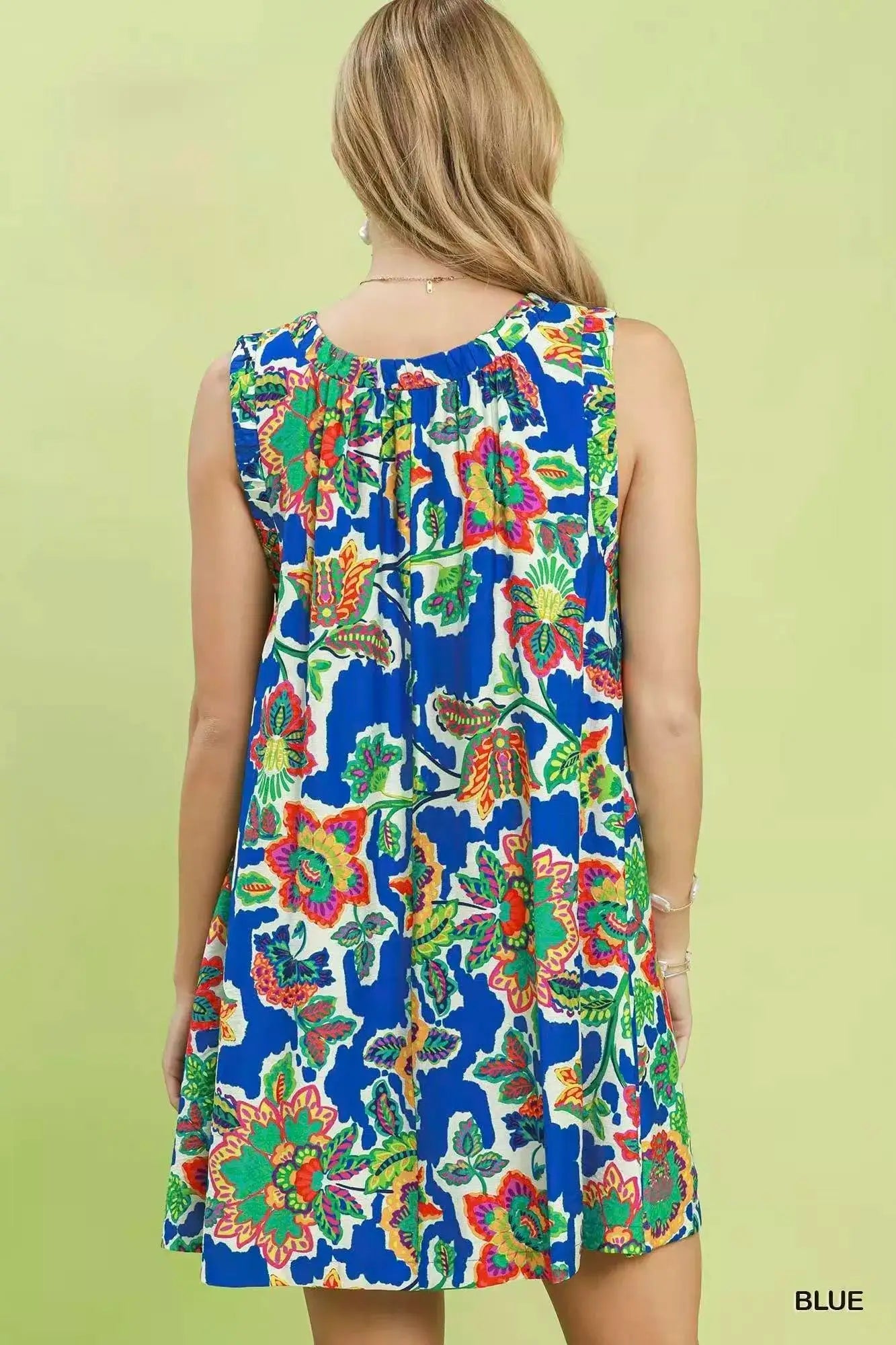 Umgee Abstract Print Sleeveless Shift Dress - Fritsch & Co.
