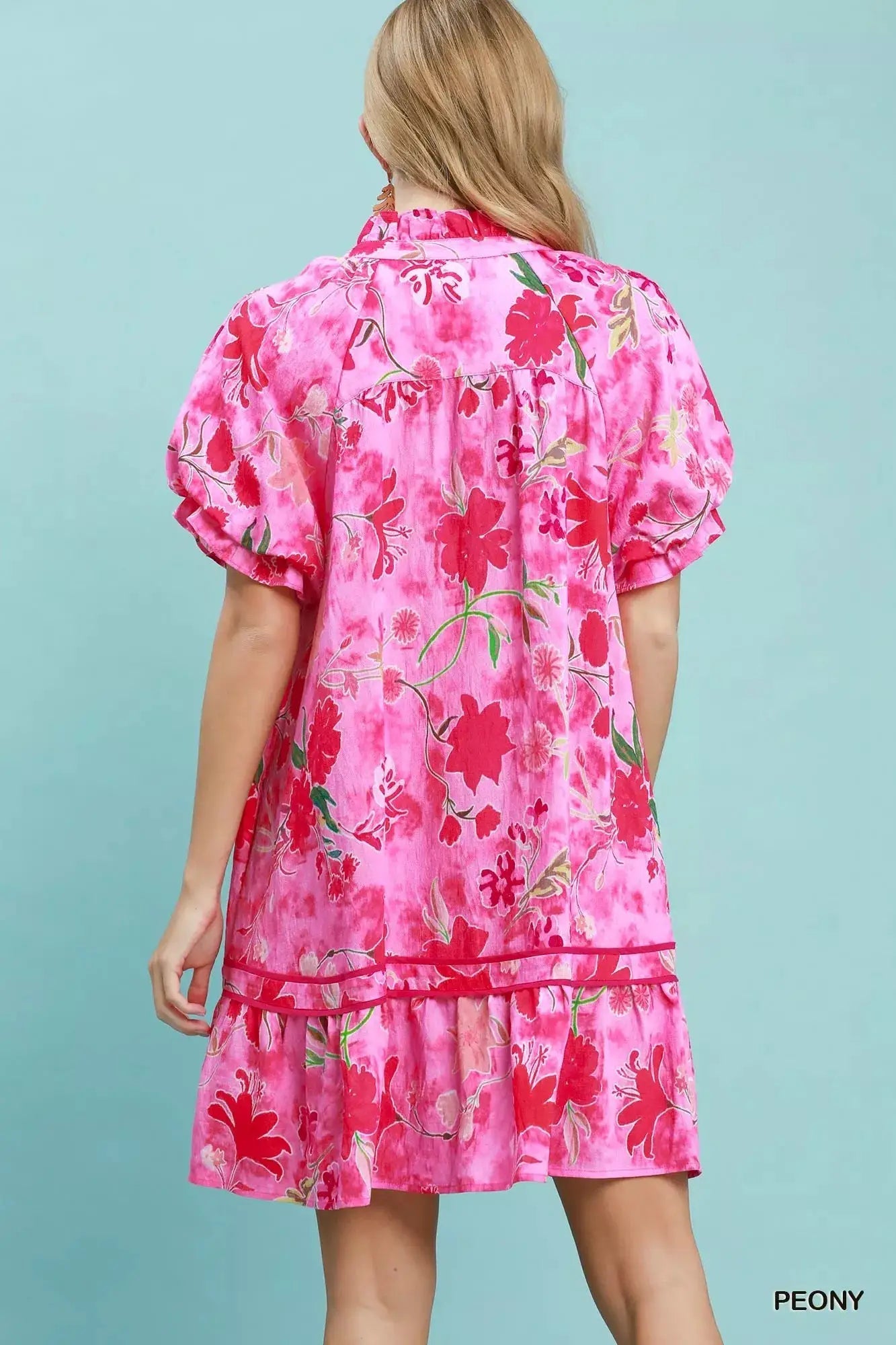 Umgee Floral Ruffle Hem Mini Dress - Fritsch & Co.