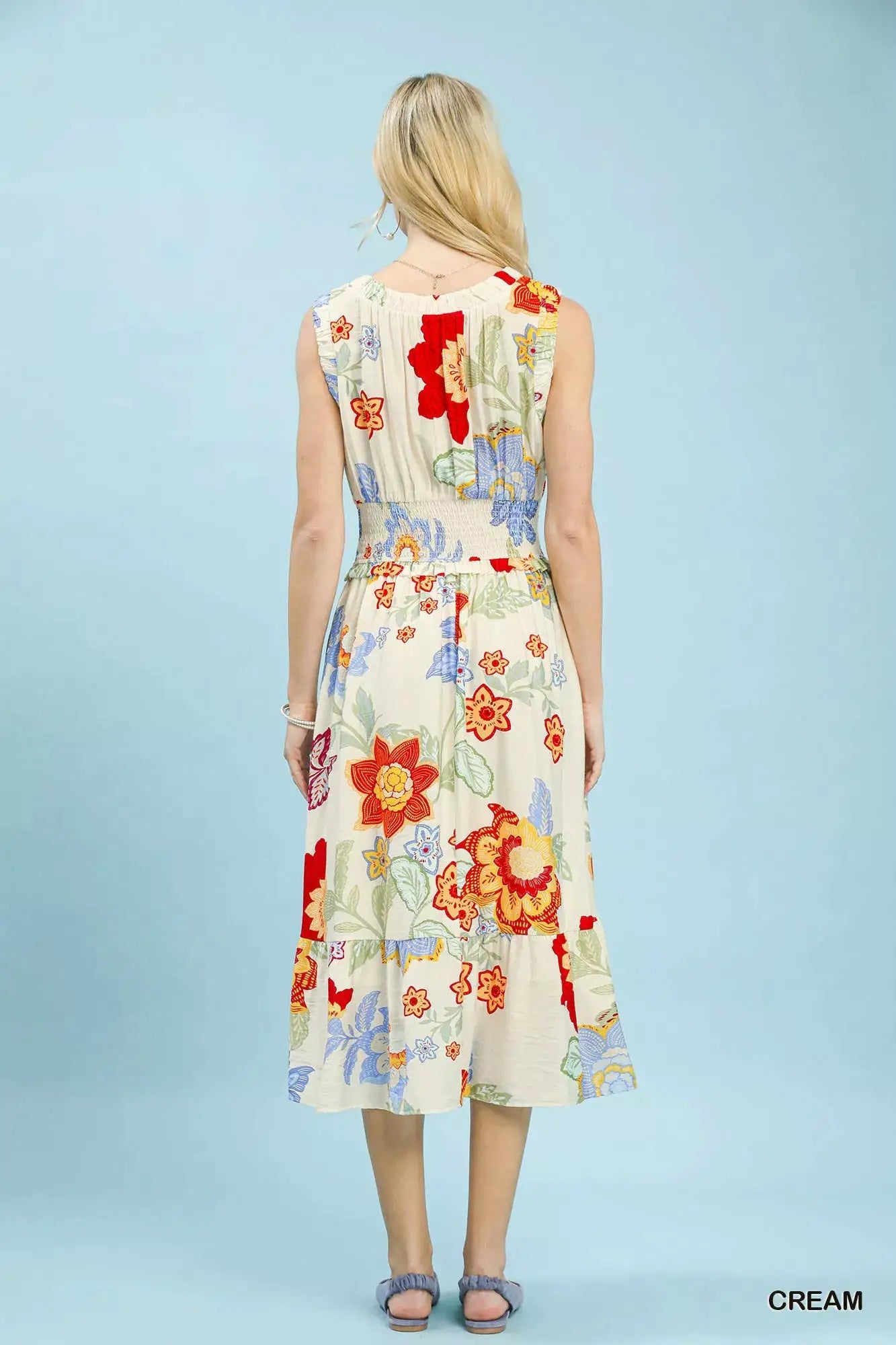 Umgee Floral Smocked Midi Dress - Fritsch & Co.