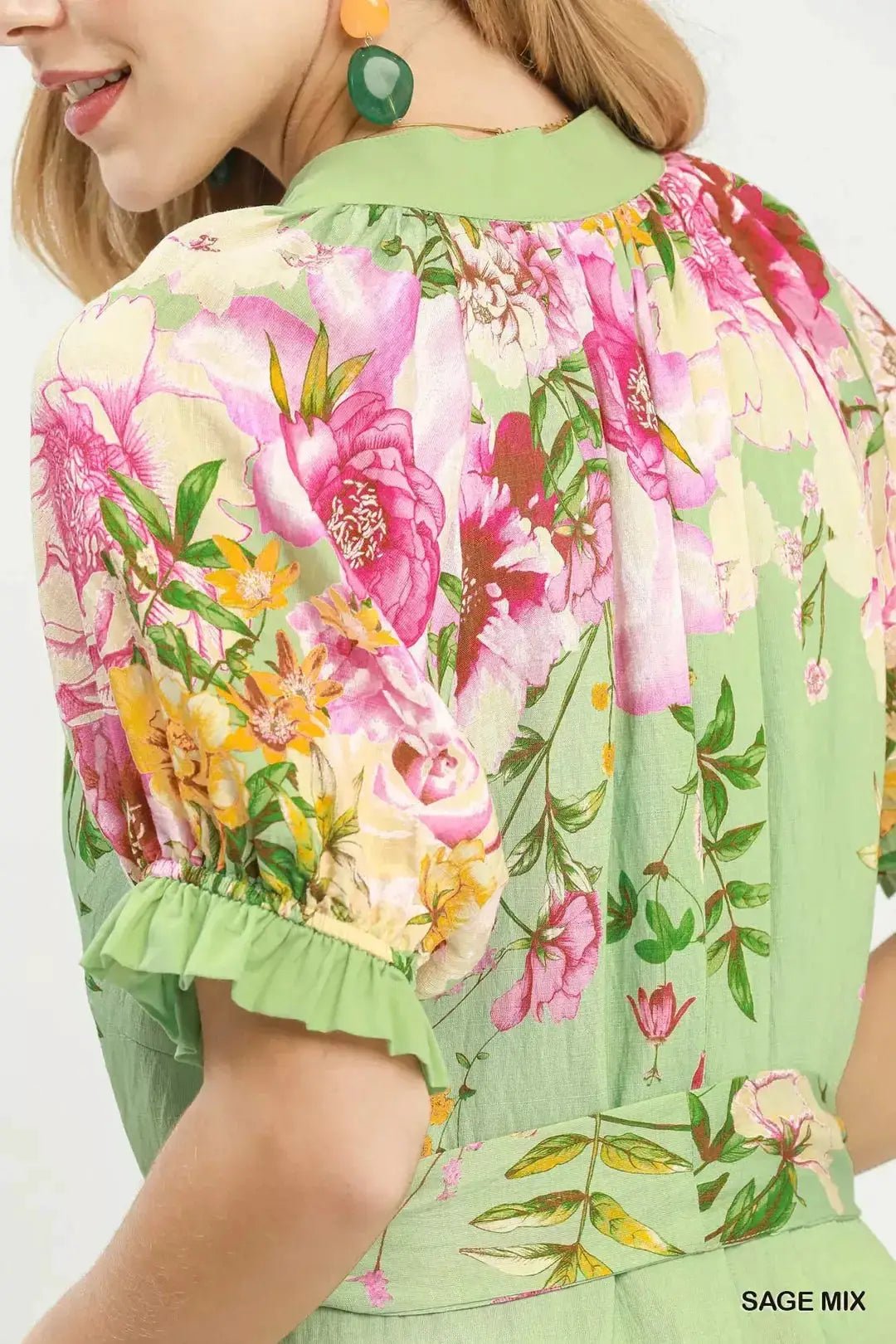 Umgee Mix Floral Border Print Midi Dress - Fritsch & Co.