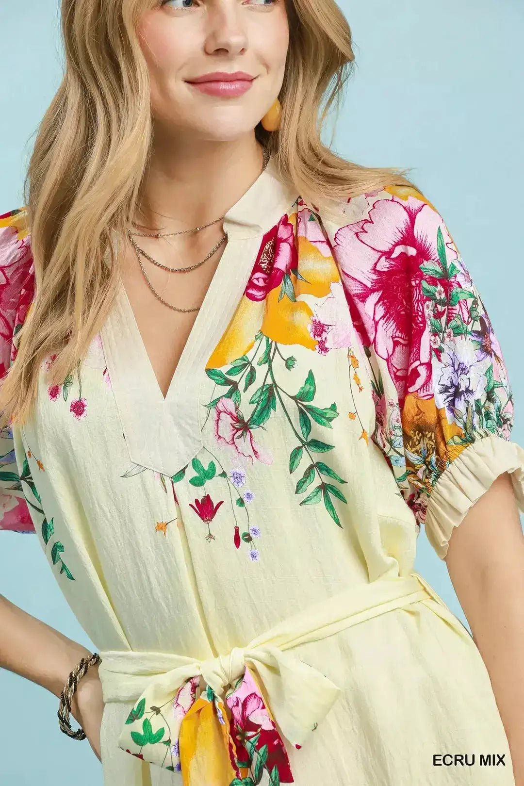 Umgee Mix Floral Border Print Midi Dress - Fritsch & Co.