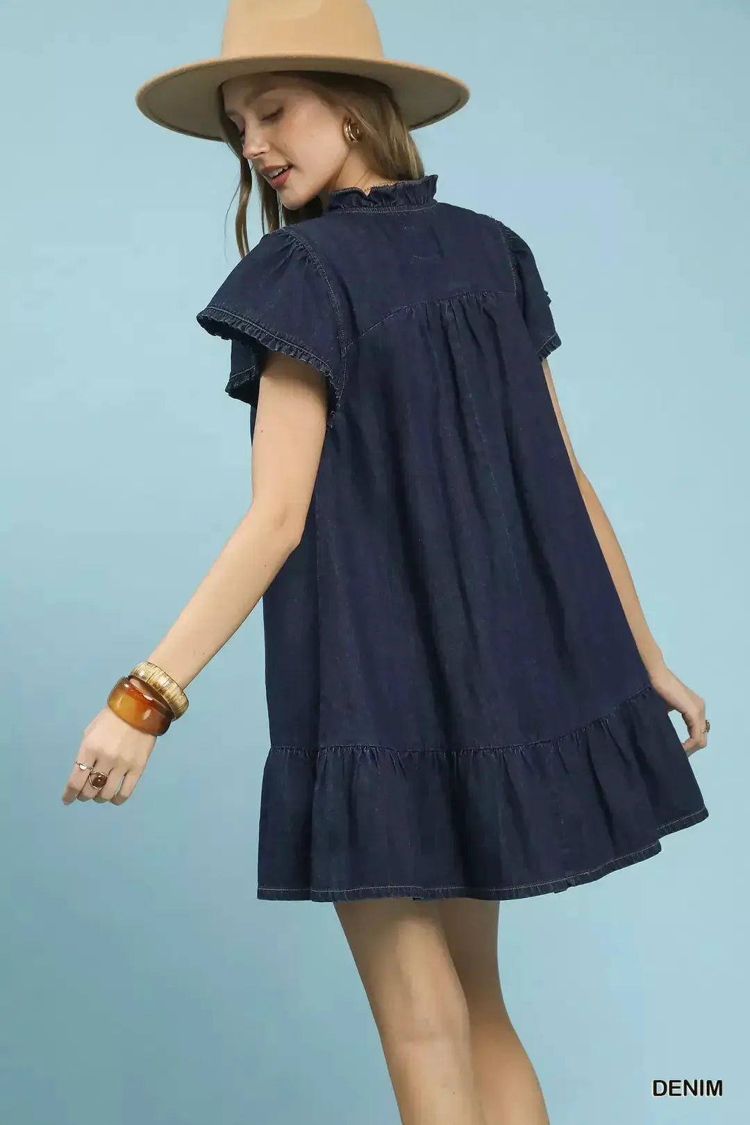 Umgee Ruffled Washed Denim Dress - Fritsch & Co.
