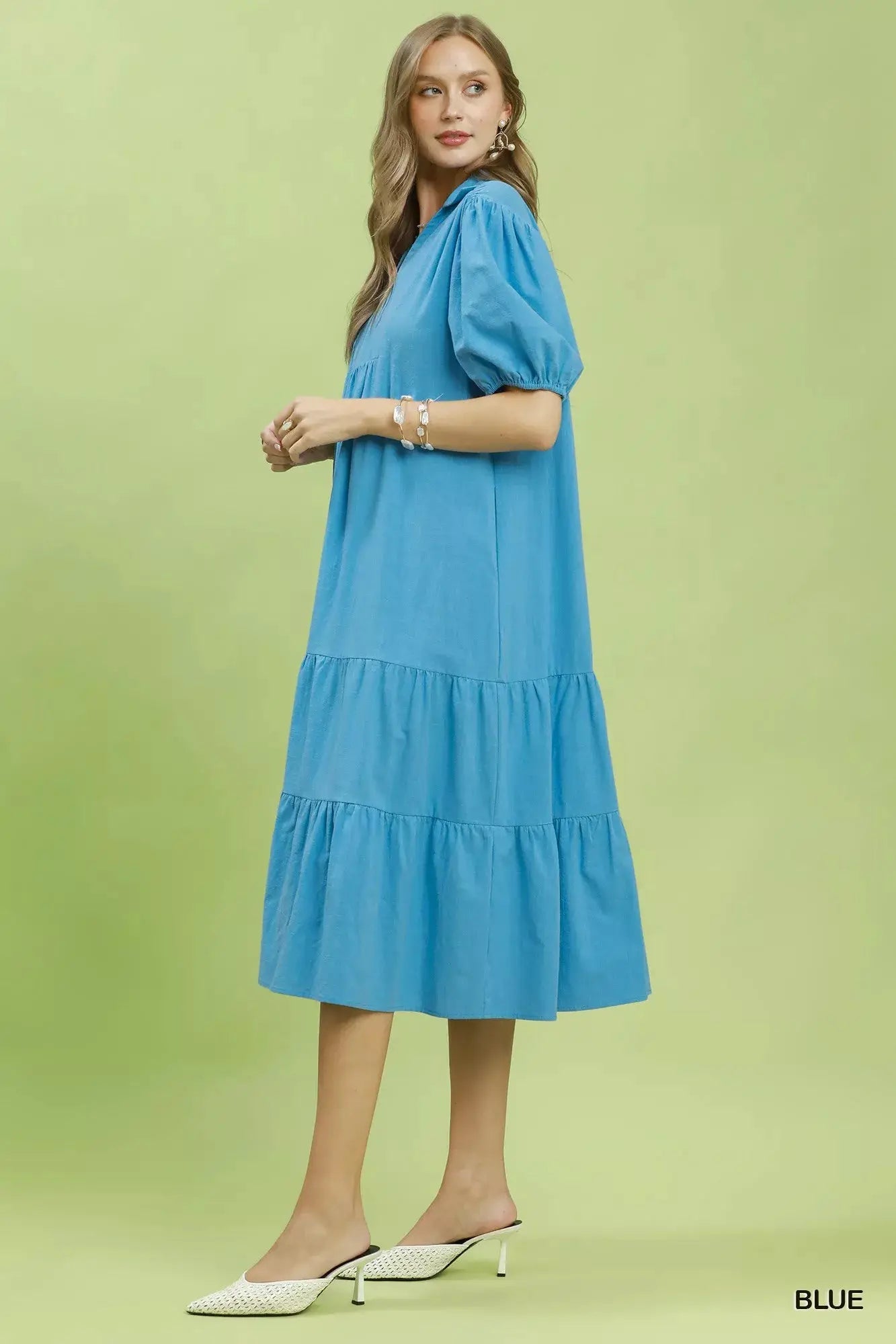 Umgee Solid Tiered Midi Dress - Fritsch & Co.