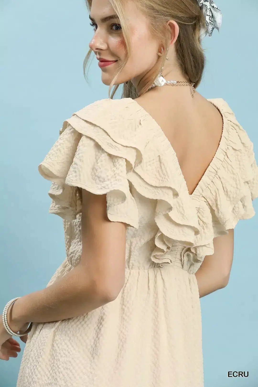 Umgee Textured Ruffle Midi Dress - Fritsch & Co.