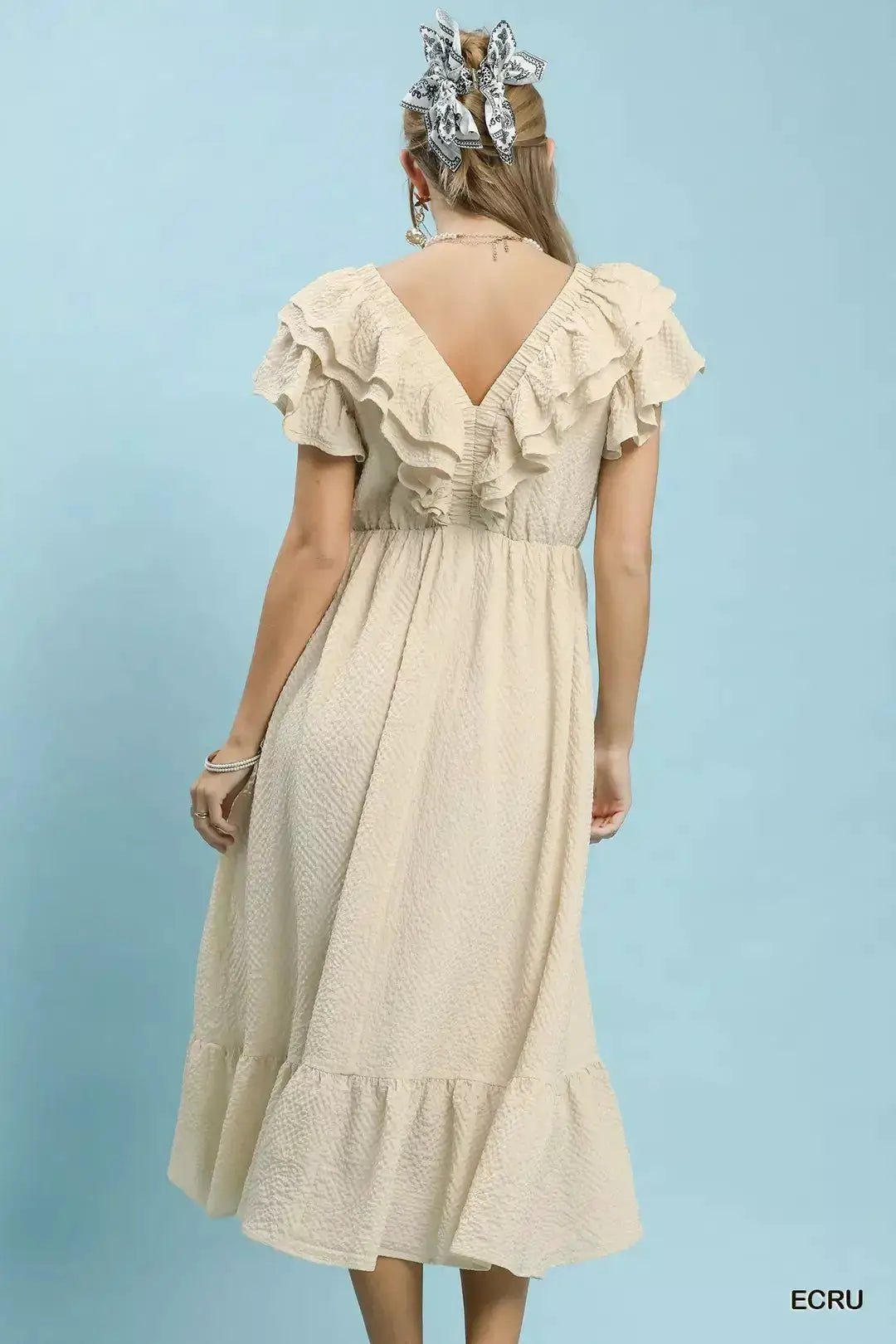 Umgee Textured Ruffle Midi Dress - Fritsch & Co.