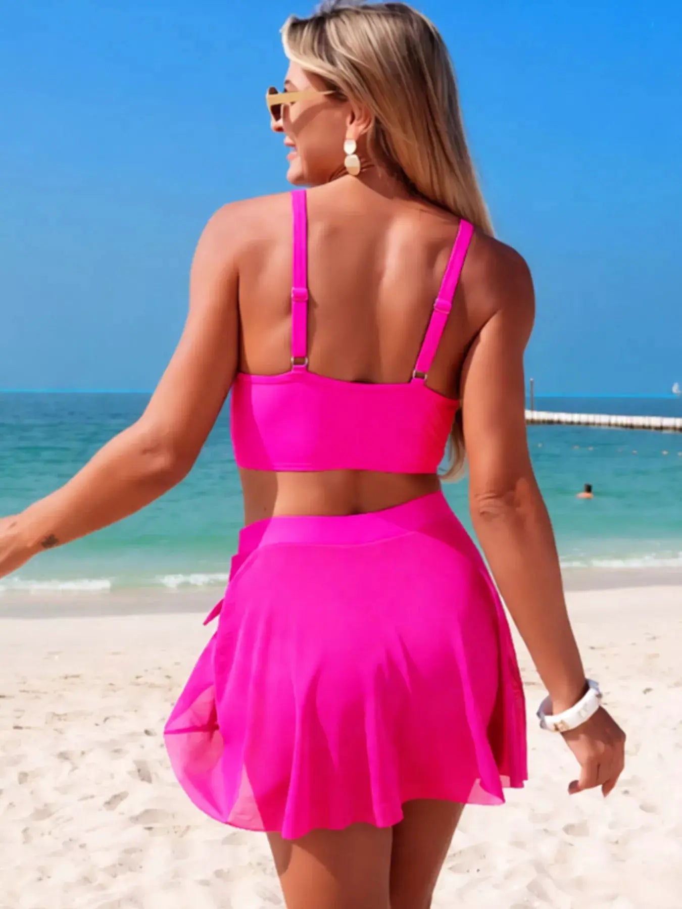 V Neck High Waist Swimsuit Set With Removable Padding Underwire - Fritsch & Co.