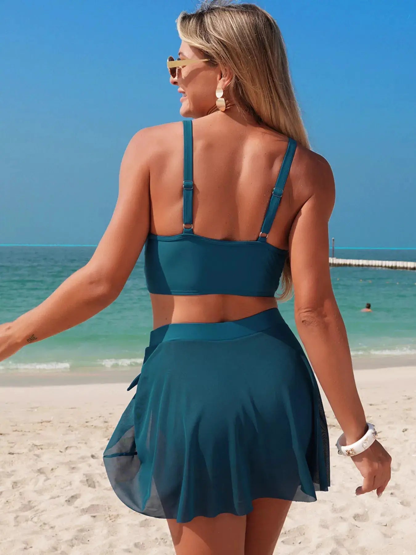 V Neck High Waist Swimsuit Set With Removable Padding Underwire - Fritsch & Co.