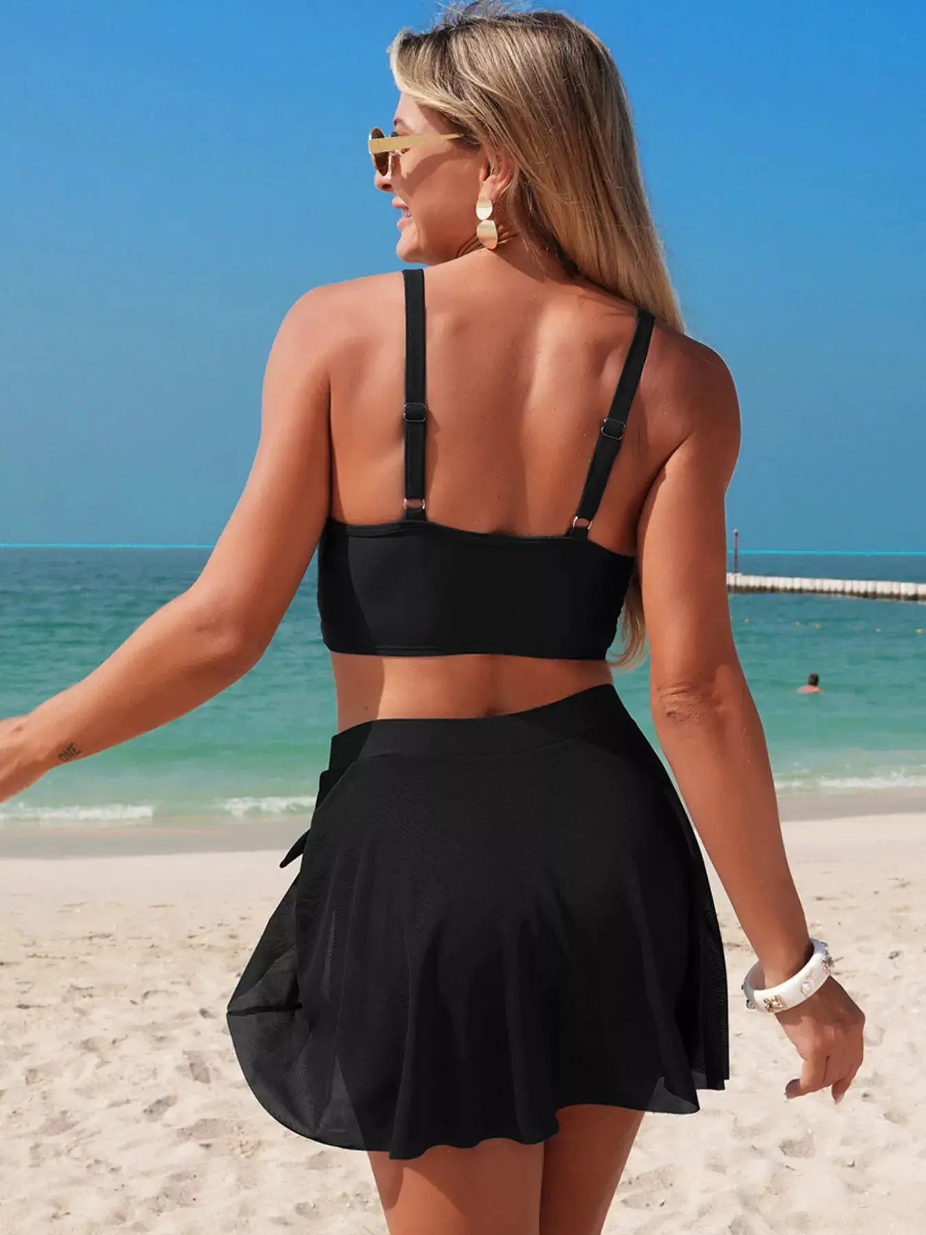 V Neck High Waist Swimsuit Set With Removable Padding Underwire - Fritsch & Co.
