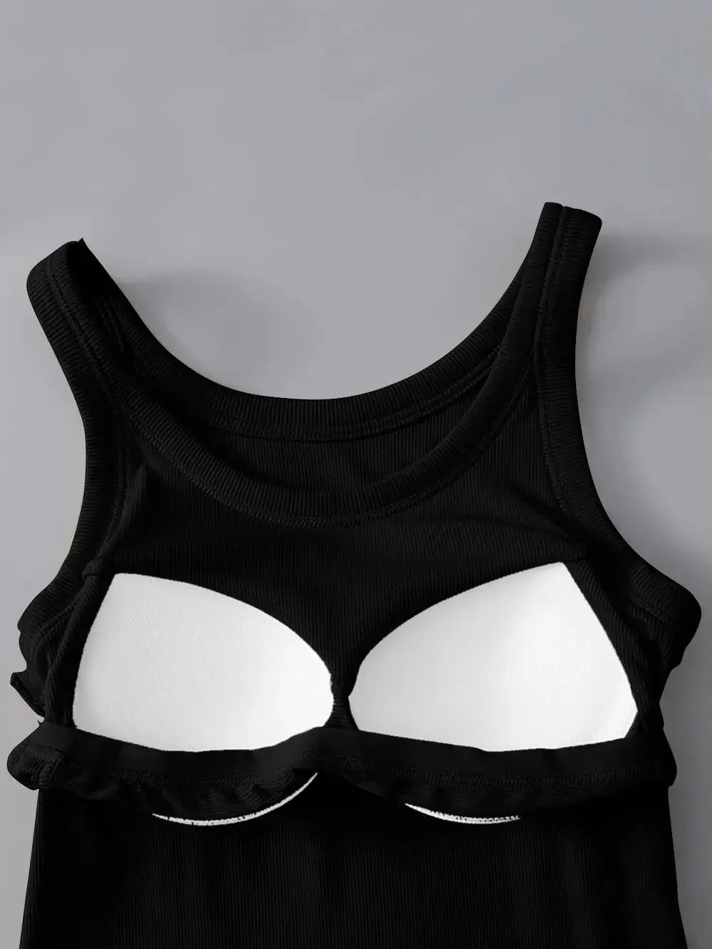 Women's Round Neck Tank Top With Built In Bra Basic Style Casual - Fritsch & Co.