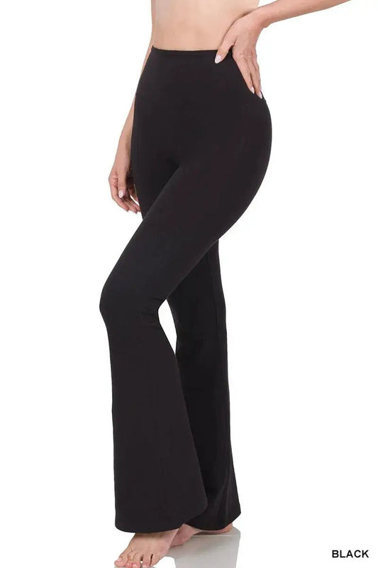 Zenana Wide Waistband Yoga Flare Pants - Fritsch & Co.