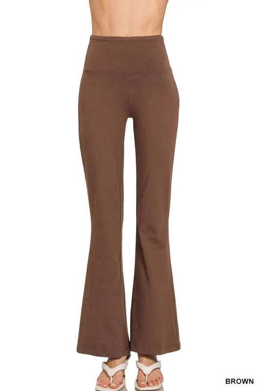 Zenana Wide Waistband Yoga Flare Pants - Fritsch & Co.