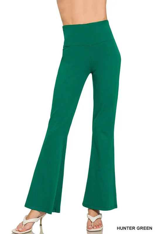 Zenana Wide Waistband Yoga Flare Pants - Fritsch & Co.